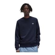 Logo Crewneck Sweatshirt Fred Perry , Blue , Heren