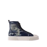 Blauwe High Top Katoenen Sneakers Marc Jacobs , Blue , Dames