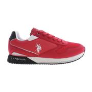 Rode Sportschoenen met Contrastdetails U.s. Polo Assn. , Red , Heren