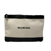 Pre-owned Canvas clutches Balenciaga Vintage , White , Dames