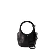 Zwarte Leren Tas met Verstelbare Band Courrèges , Black , Dames