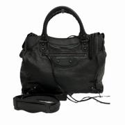 Pre-owned Leather handbags Balenciaga Vintage , Black , Dames