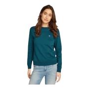 Geborduurd logo katoenen sweatshirt - Blauw Tommy Jeans , Blue , Dames