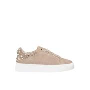 Studded Leren Sneaker Platform Schoenen Alma EN Pena , Beige , Dames