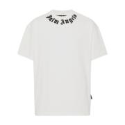 Hals Logo T-Shirt Palm Angels , White , Heren