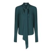 V-hals Blouse in Petroleum Blauw Patrizia Pepe , Blue , Dames