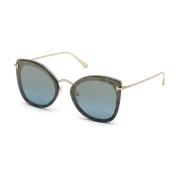 Charlotte Zonnebril Blauwe Spiegel Havana Frame Tom Ford , Multicolor ...