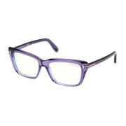 Blauw Blok Brilmontuur Transparant Violet Tom Ford , Purple , Unisex