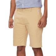 Beige Plain Zip Shorts Tommy Hilfiger , Beige , Heren