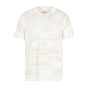 Logo Print Katoenen T-shirt Armani Exchange , White , Heren