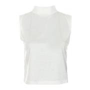 Mouwloze Top met Hoge Hals Drykorn , White , Dames