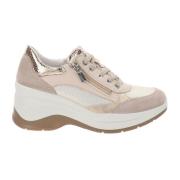 Leren en stoffen sneakers voor vrouwen Igi&Co , Beige , Dames