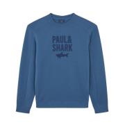 Gestructureerde Ronde Hals Sweater Paul & Shark , Blue , Heren