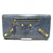 Pre-owned Leather wallets Balenciaga Vintage , Blue , Dames