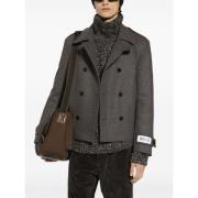 Grijze Peacoat Double-Breasted Jassen Dolce & Gabbana , Gray , Heren