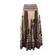 Lange Beige Chiffon Rok met Illustratie Zimmermann , Multicolor , Dame...