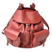 Pre-owned Leather backpacks Bottega Veneta Vintage , Red , Heren