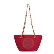 Nylon Messenger Tas met Kettingriem Tory Burch , Red , Dames