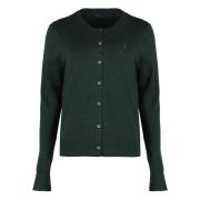 Ribgebreide Katoenen Vest Ralph Lauren , Green , Dames