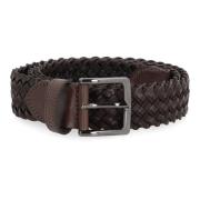 Geweven Leren Riem Paul & Shark , Brown , Heren