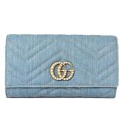 Pre-owned Canvas wallets Gucci Vintage , Blue , Dames