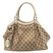 Pre-owned Canvas gucci-bags Gucci Vintage , Beige , Dames