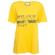 Pre-owned Cotton tops Gucci Vintage , Yellow , Dames