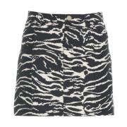 Mini rok met dierenprint 'Silie' Baum und Pferdgarten , Black , Dames