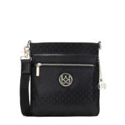 Dames zwarte messenger tas Kazar , Black , Dames