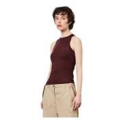 Wollen Tanktop met Zijsplitten Massimo Alba , Red , Dames