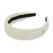 Monogram leren hoofdband Kazar , Beige , Dames