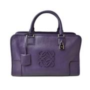 Pre-owned Leather handbags Loewe Pre-owned , Purple , Dames