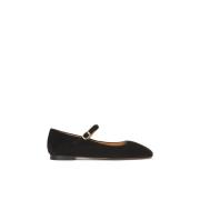 Zwarte pumps op een platte zool Kazar , Black , Dames