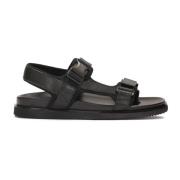 Heren leren sandalen met verstelbare banden Kazar , Black , Heren