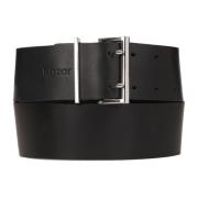 Brede leren band met dubbele gesp Kazar , Black , Dames