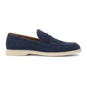 Marineblauwe instap-casual halfschoenen Kazar , Blue , Heren