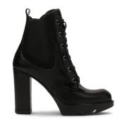 Veterschoenen met hak en plateauzool Kazar , Black , Dames