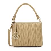 Beige zachte leren handtas Kazar , Beige , Dames