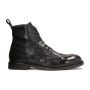 Zwarte brogue versierde laarzen Kazar , Black , Heren