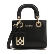 Kleine leren tas met beweegbare handvatten Kazar , Black , Dames