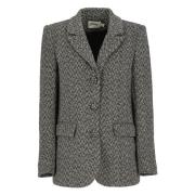 Zwart Wolblend Blazer Jas Self Portrait , Black , Dames