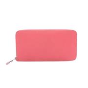 Pre-owned Leather wallets Hermès Vintage , Pink , Dames