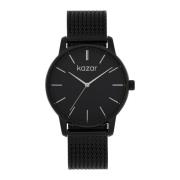 Zwarte horloge op mesh armband Kazar , Black , Dames