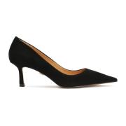 Zwarte suède miniHeren pumps Kazar , Black , Dames