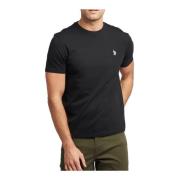 Geborduurd Logo Katoenen T-shirt Zwart U.s. Polo Assn. , Black , Heren