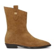 Suede cowboy laarzen met hoge schacht Kazar , Brown , Dames