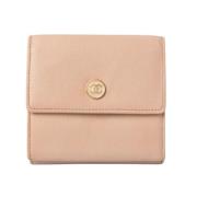 Pre-owned Leather wallets Chanel Vintage , Beige , Dames