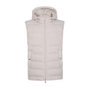 Beige Hooded Wol-Kasjmier Gilet Jas Eleventy , Beige , Heren