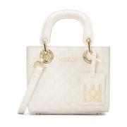 Leren handtas in een compacte versie Kazar , White , Dames