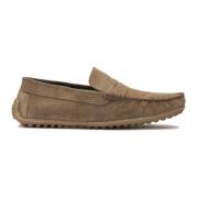 U-gestikte suède mocassins Kazar , Beige , Heren